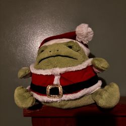 Jellycat Santa Ricky Rain Frog plush toy. 