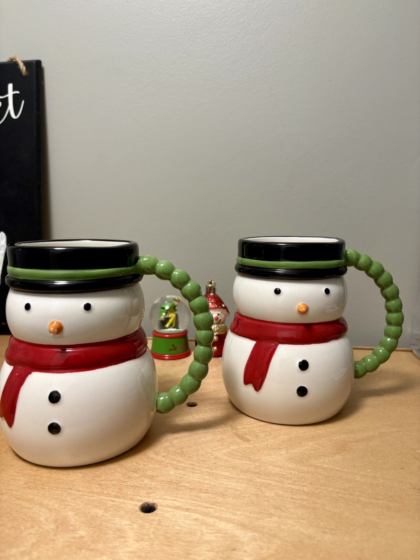 Snowman coffee mug set of two