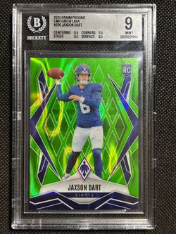 2025 Panini Phoenix Rookies Jaxson Dart #200 Lime Green Lava /225 RC BGS 9 MINT