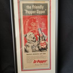 Vintage Dr Pepper Framed Ad