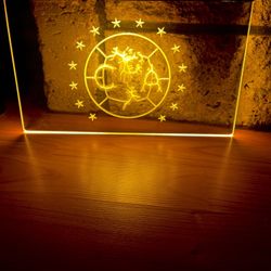 CLUB AMERICA LED NEON GOLD LIGHT SIGN 8x12