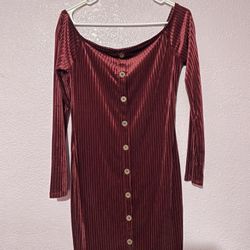 Long Sleeve Velvet Dress