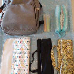 Diaper bag & changing pad + accessories