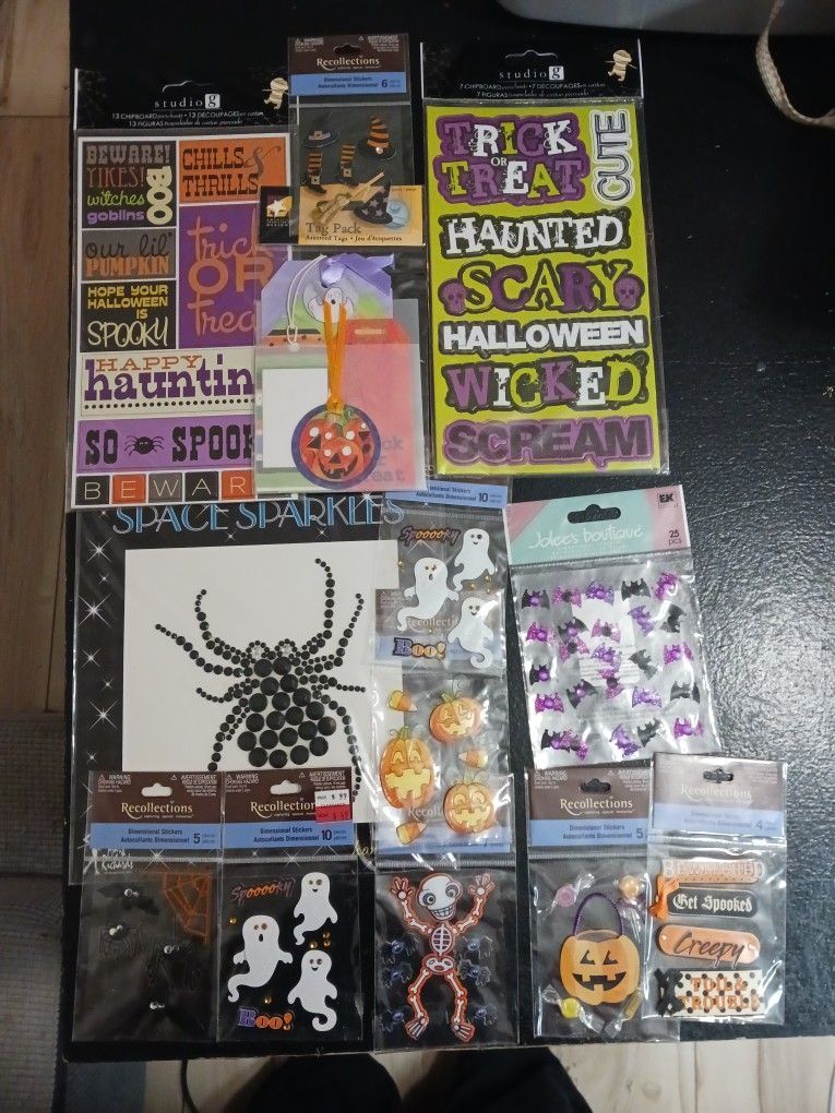 13 Packs Of New Halloween Scrapbooking Stickers Craft Supplies Scrapbooking Supplies