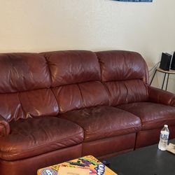 Leather Brownish Couch 