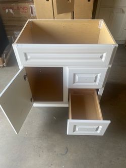 Hampton 30 in. W x 21 in. D x 33.5 in. H Bath Vanity Cabinet without Top in White