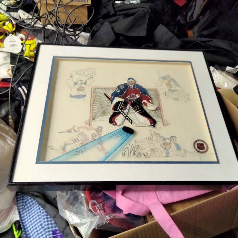 GREATEST GOALIE PATRICK ROY CEL FRAMED ART SIGNED/ NUMBERED!!