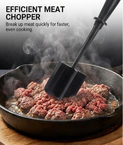 2 PCS Meat Masher, ABS Material Heat Resistant Non Stick Ergonomic Design Meat Chopper with Non Slip Handle Hamburger Chopper