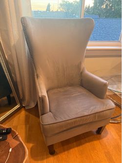 Grey Chair Velvet with Silver Studs