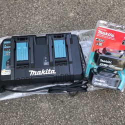 Makita 18-Volt 5.0Ah LXT Lithium-Ion Batteries and Dual Port Charger Starter Pack