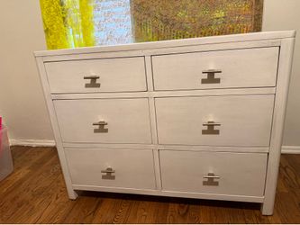 White Wood  Dresser gold handles