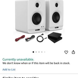 onner Studio Monitors 3" Monitor Speakers Desktop, Professional CSR Bluetooth 5.0, 2-Pack Including Studio Audio Monitor Isolation Pads (Dyna3 White)
