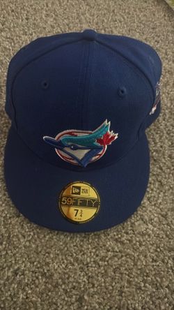 NEW ERA MENS 59FIFTY TORONTO BLUE JAYS COOPERSTOWN 93 WS PATCH 59FIFTY HAT 7 3/4