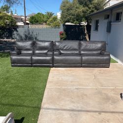 Faux Leather Reclining Sofa and Loveseat