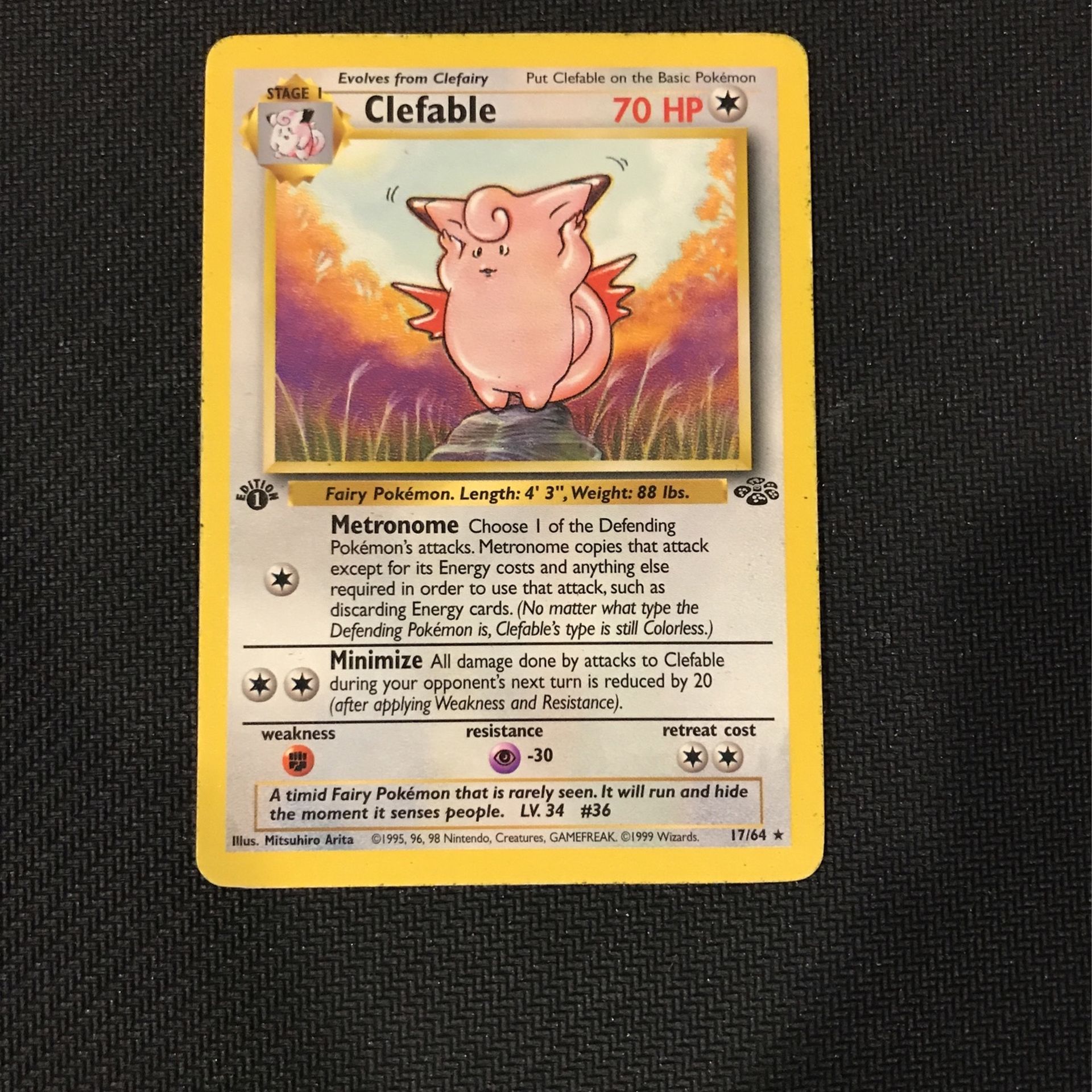 Pokémon Clefable 1st Edition 17/64 Jungle