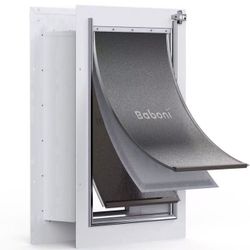 3-Flap Pet Door for Wall, Steel Frame and Telescoping Tunnel, Aluminum Lock, Double Flap Dog Door and Cat Door, Strong and Durable (Pets Up to 100 Lb)