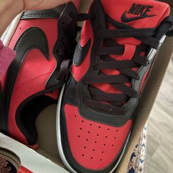 Nike Court Borough Low Recraft (GS) shoes in University Red/Black-White,