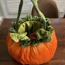 Plush Pumpkin Trick Or Treat Candy Basket Dan Dee Vintage