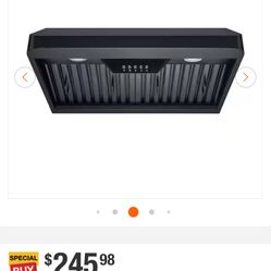 30 in. Ducted Under Cabinet Range Hood in Black with Baffle Filters