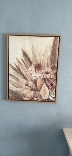 Framed Floral Canvas Wall Art
