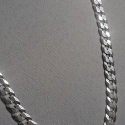 Silver Curb Chain Necklace 