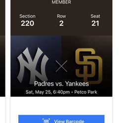 Padres Vs Yankees (Saturday Game)