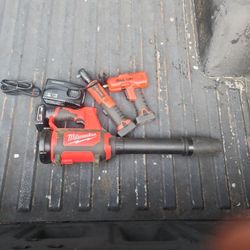 Snap On 3/8" Rachet And Impact With A M12 Milwaukee Blower With A 4 Amp Battery 