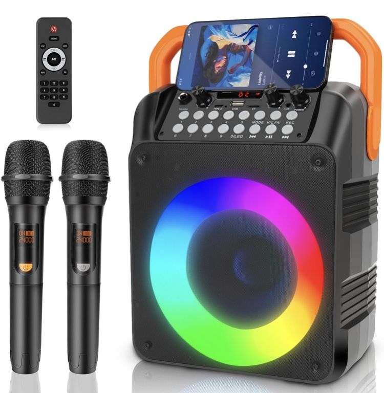 Karaoke Machine w/2 Wireless Microphones