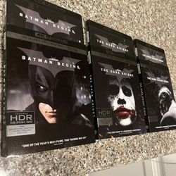 Batman: The Dark Knight Trilogy 4K HD Bluray With Slipcovers RARE