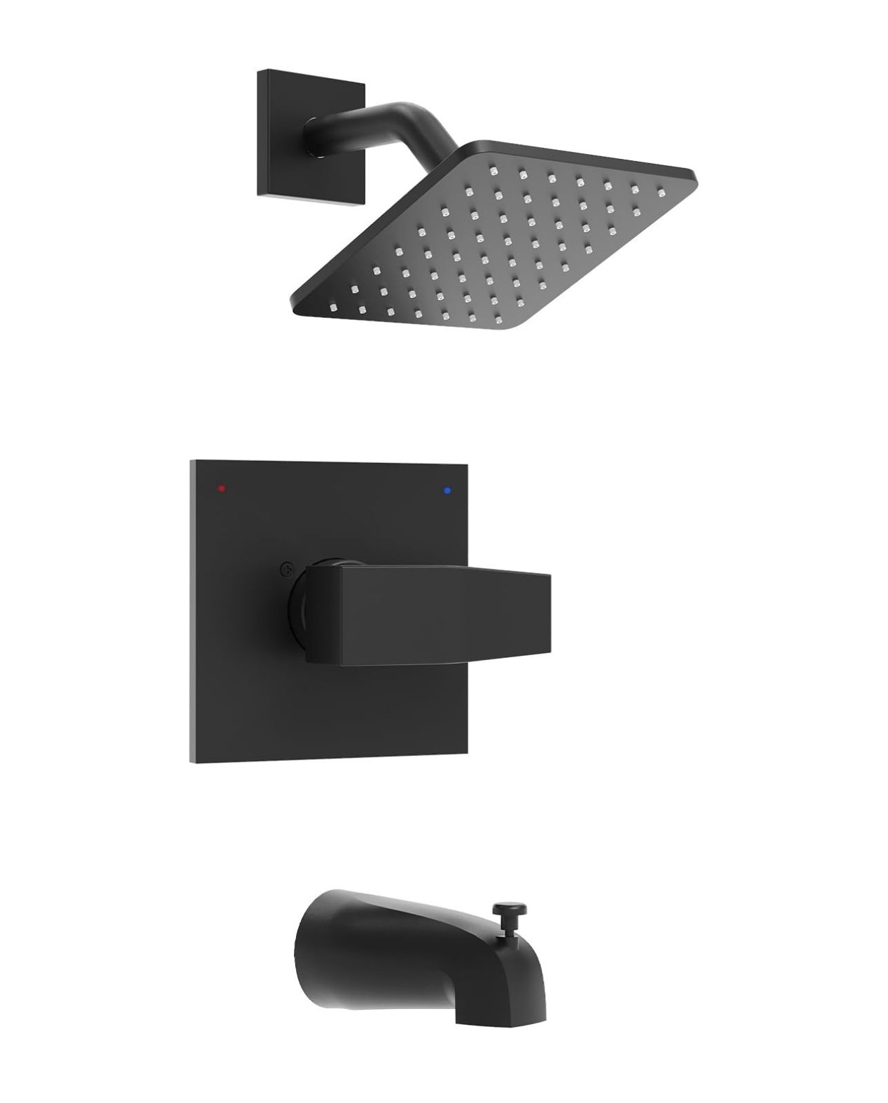 Delta Shower Trim Kit 14 Series, Bath Tub Matte Black Faucet Set, 6-Inch Head and Handle Set(Valve/Cartridge Not Included)