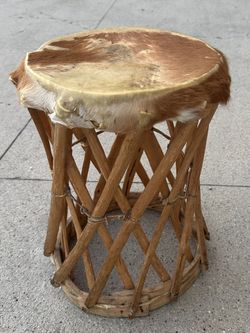 Vintage Cowhide Stool 