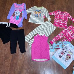 Girl’s Size 5/6 Long Sleeve Pajamas Sleepwear Pants Shirts Tights Vest Jacket Sets