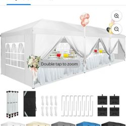 COBIZI 10x30 Pop Up Canopy Party Tent 10x30 Canopy Tent with 8 Sidewalls,Waterproof UPF 50+ 0utdoor Wedding Event Tents for Parties Backyard Canopy Ga