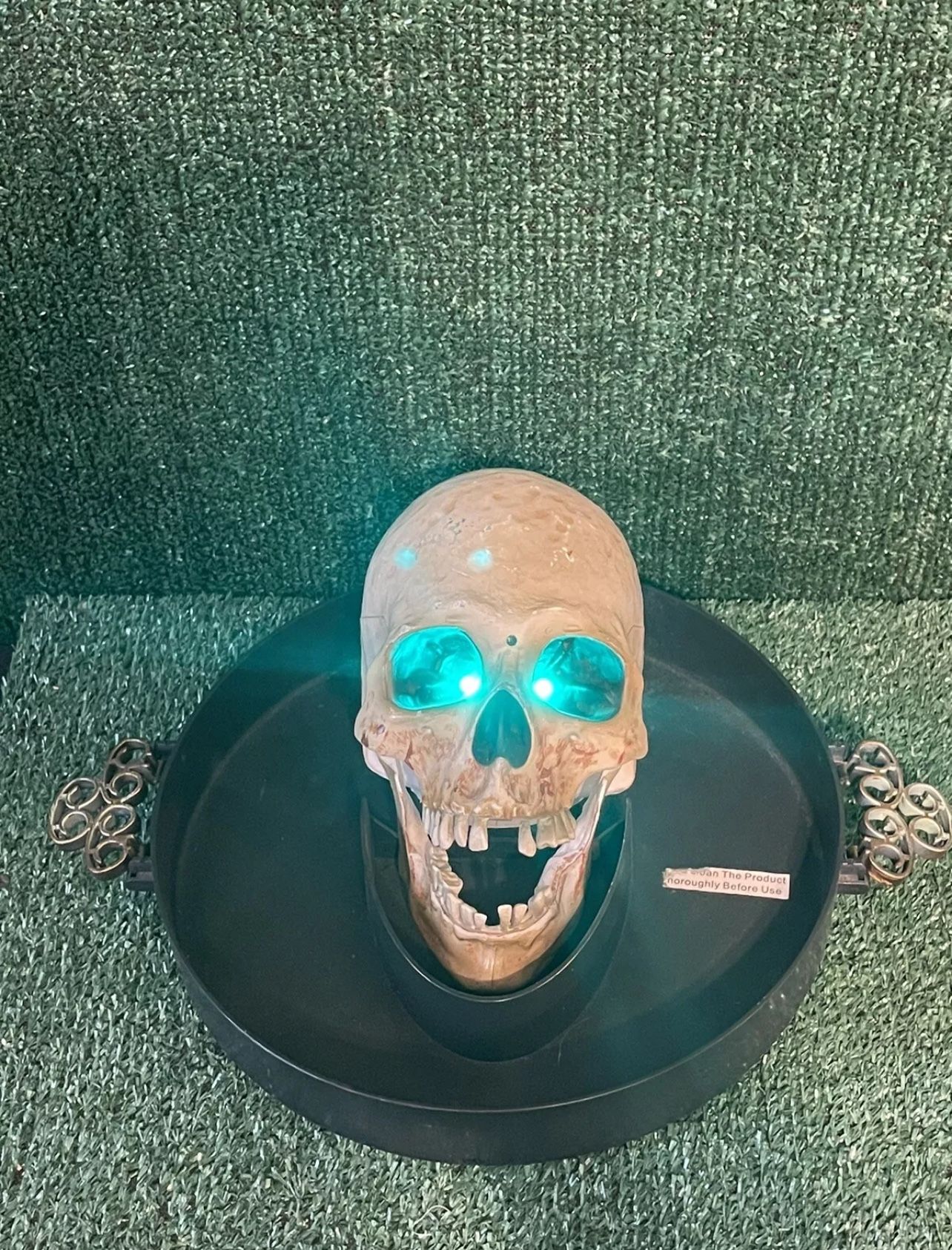 VTG Gemmy Halloween Motion Sensor Singing & Talking Skull Candy Tray Working-L@@k! 