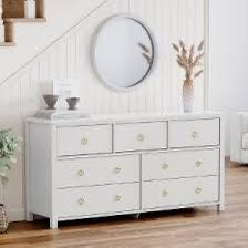 All White Dresser And Mirror ‼️ Same Day Delivery
