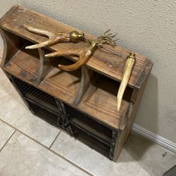 Very Cool Small Deer Antlers With Brass On The Ends Decor Pieces.