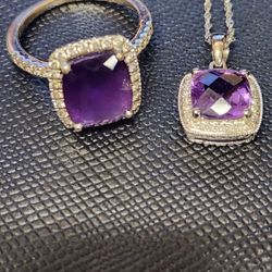 Amethyst Ring And Necklace