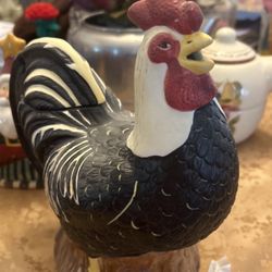 Sakura Hand painted Rooster teapot