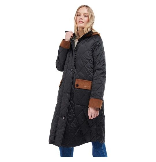 Barbour Mickley Quilt Women Jacket US Size 6 Black Color New