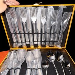 Magicpro Household 24 Silver and modern cutlery for 6 people in stainless steel, for wedding or any other event