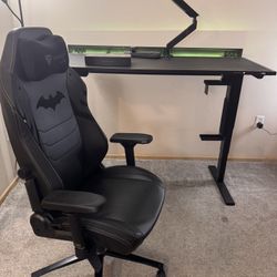 Secret Lab Magnus standing Desk And Dark Knight XL Chair