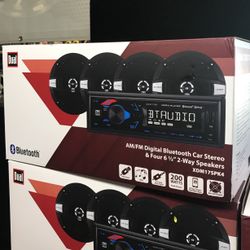 Car Dual 4 Speakers And Bluetooth Stereo On Sale For 59.99