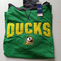 Size XL Oregon Ducks Box Seat Clothing Men's Green Long Sleeve Hoodie Shirt