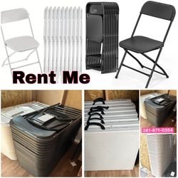 Folding Tables $6 each chairs $1.5 each  white and black folding chairs