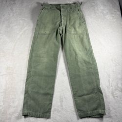 Vintage Military Pants Men’s 27x27 OG 107 Baker Trousers Sateen Vietnam 70s#2021