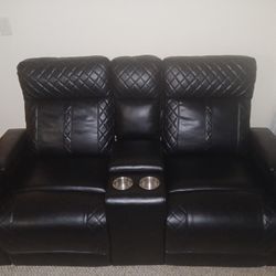 Reclining Loveseat w/ Storage, USB Ports, and LED Lights