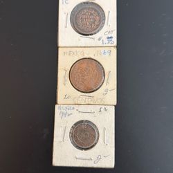 3 Mexican Coins 