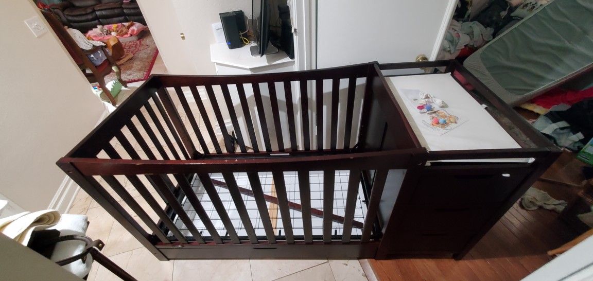 Graco Crib With Cabinet Dark Brown