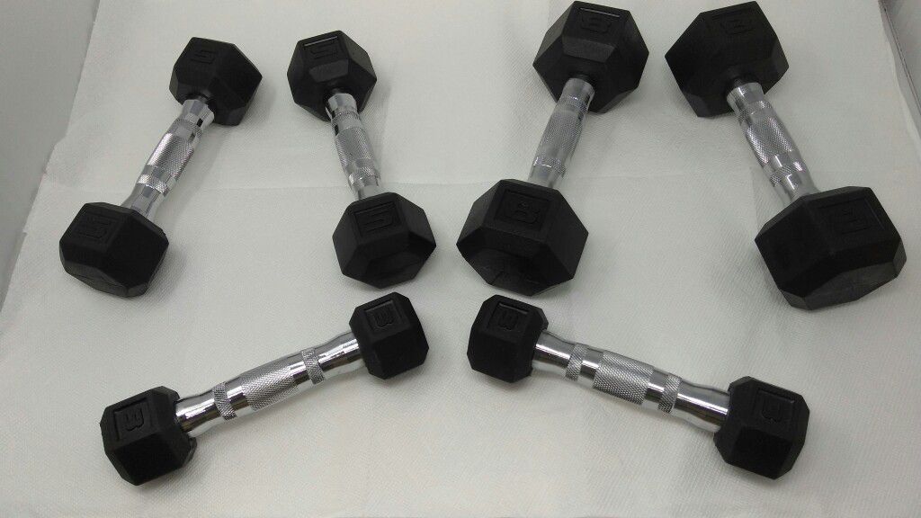 CAP Dumbbell Weights, two 8LB, two 5LB, & 2 3LB
