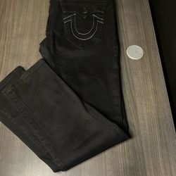 True Religion Black Jeans 34/32
